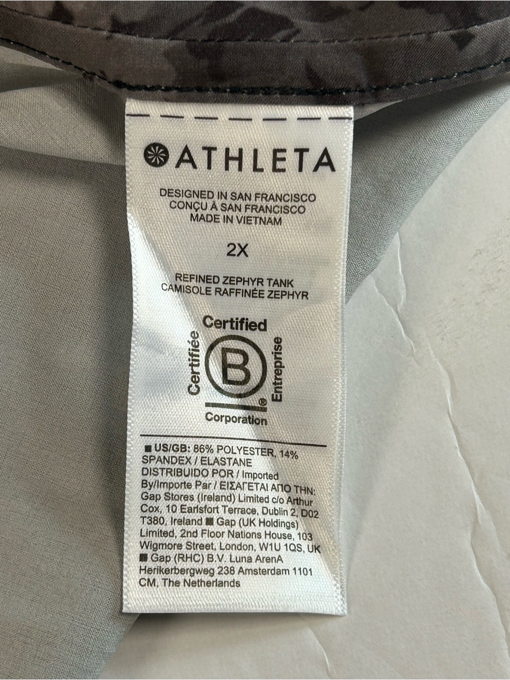Athleta Zephyr Refined Tank in the "Lumen” Floral Black Colorway - Picture 3 of 7